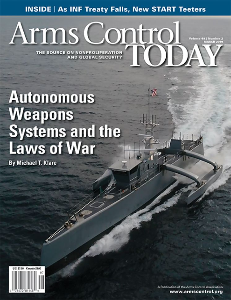 Arms Control Today, новости, март 2019 г.